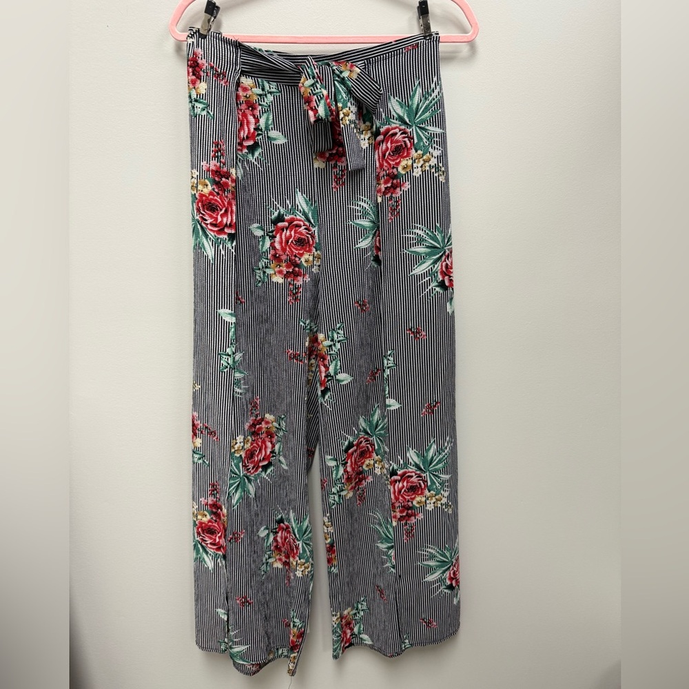 LA Gypsy Floral Striped Women's Wrap Pants Medium